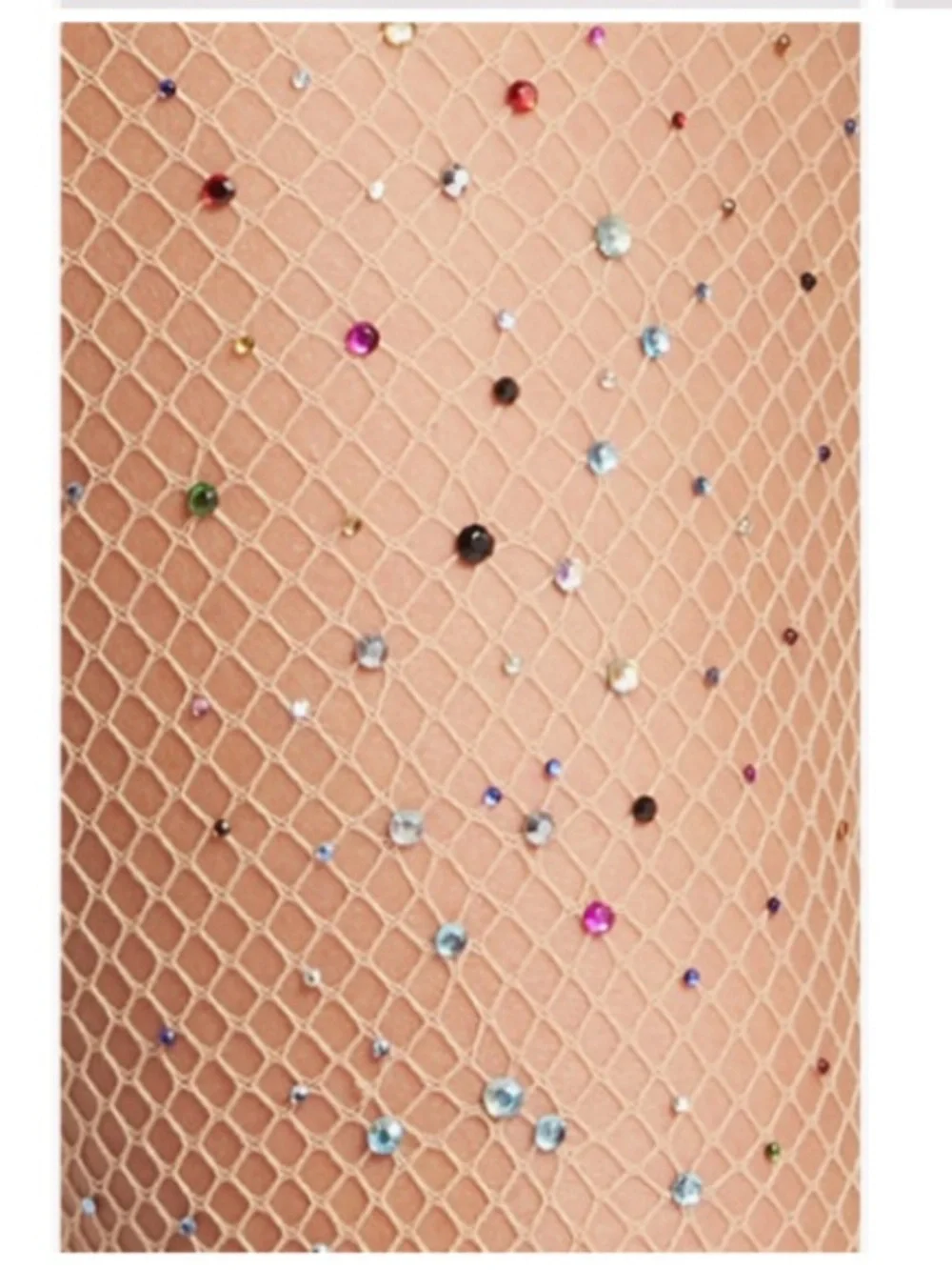 HIGH HEEL JUNGLE Glitter Fishnet Tights, Nude, One Size, NWT Sealed